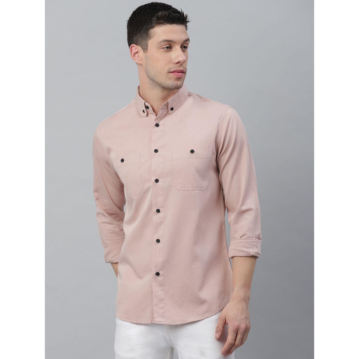 قميص سادة بقصة سليم فت-men-clothing-shirts-image-1