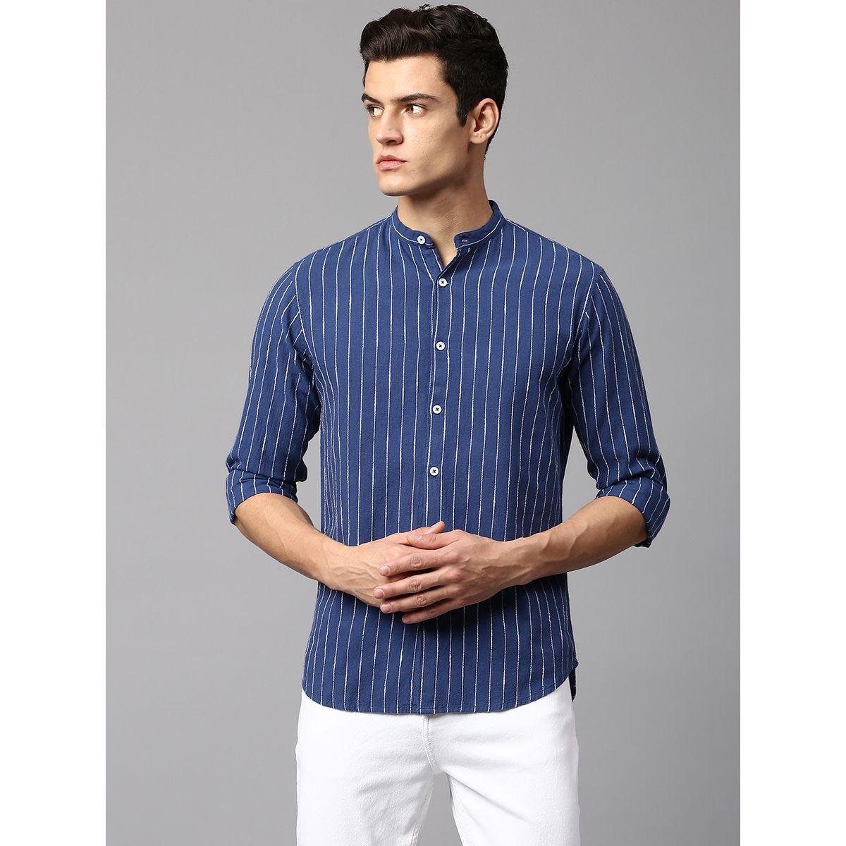 Stripe Print Slim Fit Casual Shirt-men-clothing-shirts-image-1