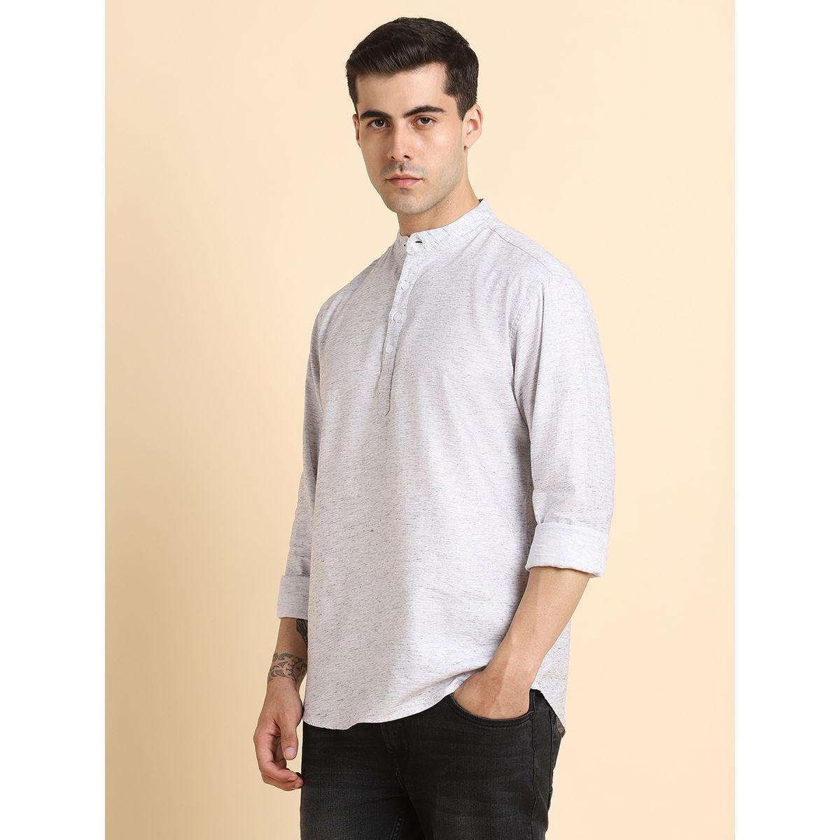Dennis Lingo Mandarin Collar Casual Shirt with Button Placket-men-clothing-shirts-image-3