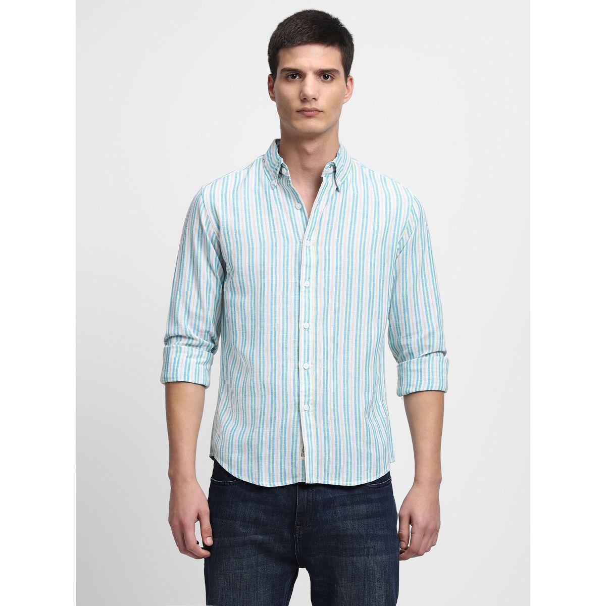 Dennis Lingo Striped Print Regular Fit Casual Shirt-men-clothing-shirts-image-2