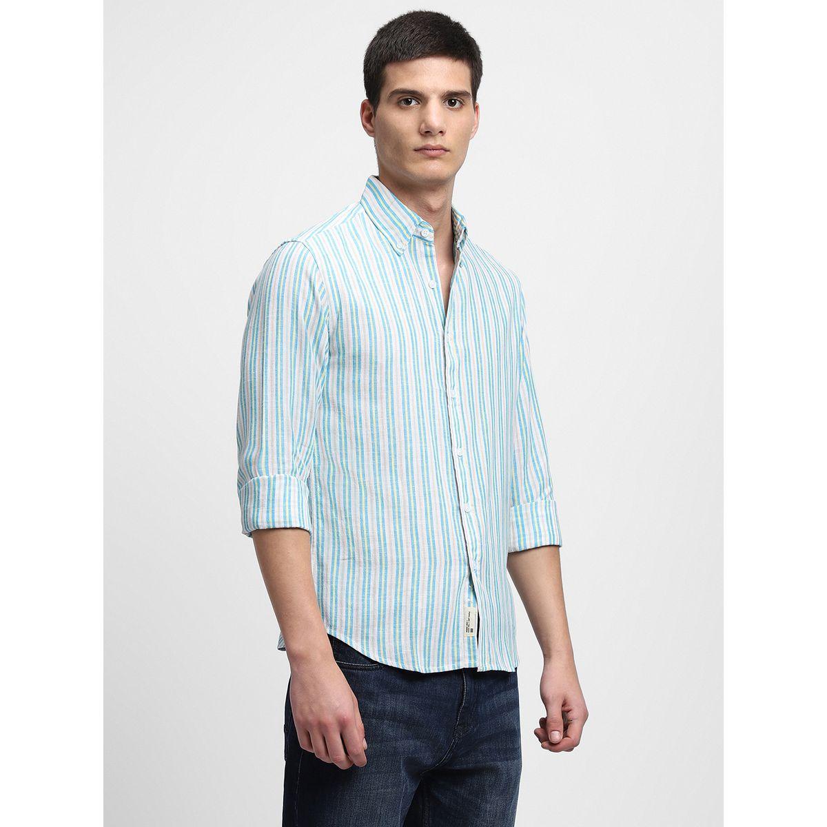 Dennis Lingo Striped Print Regular Fit Casual Shirt-men-clothing-shirts-image-3