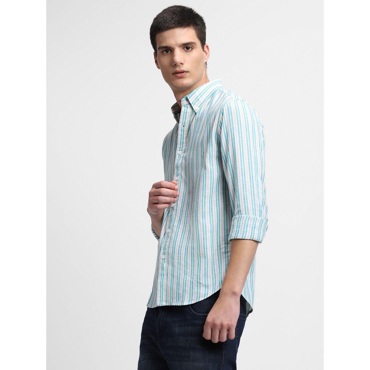 Dennis Lingo Striped Print Regular Fit Casual Shirt-men-clothing-shirts-image-4