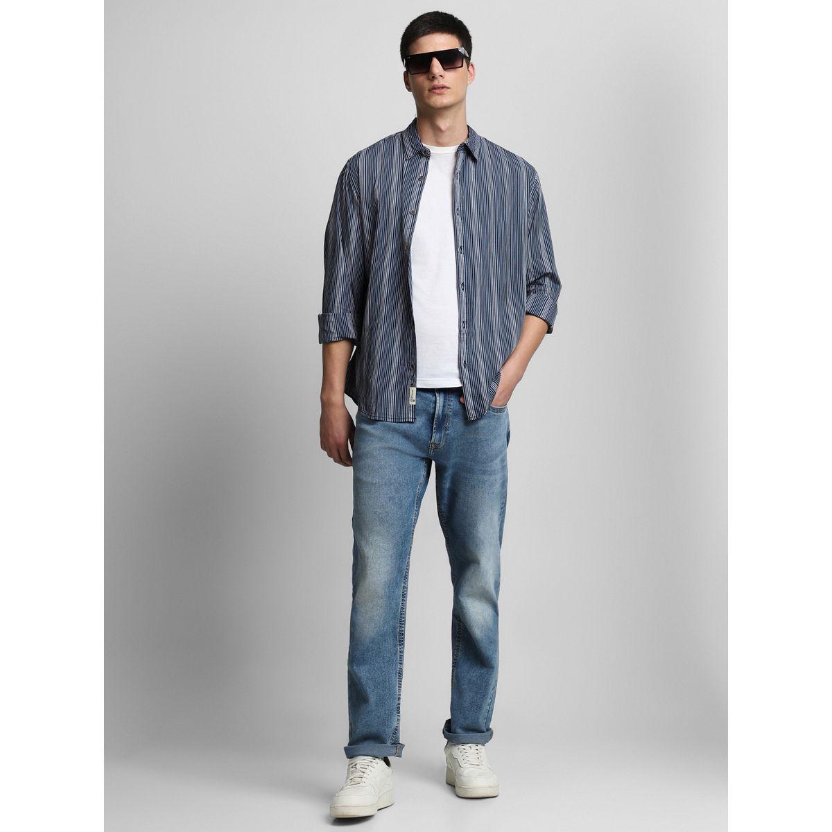 قميص مخطط بقصة عادية-men-clothing-shirts-image-1