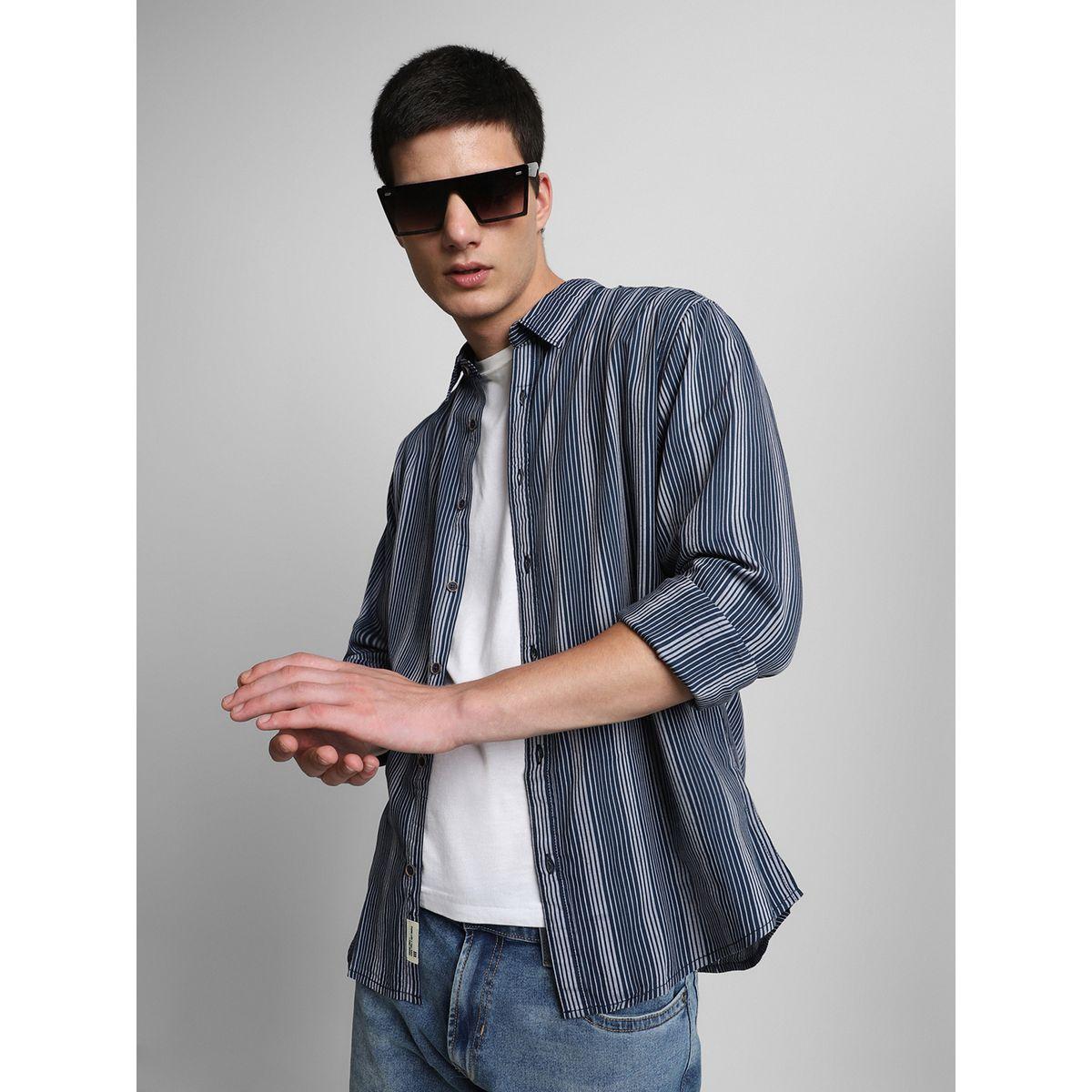 Dennis Lingo Striped Print Regular Fit Casual Shirt-men-clothing-shirts-image-4