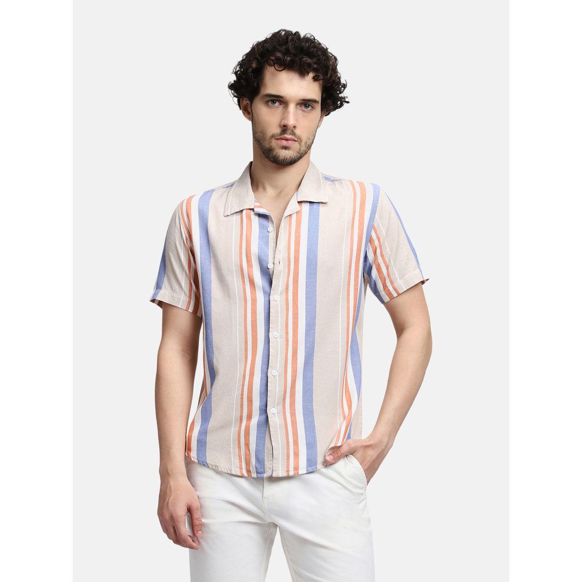 Dennis Lingo Striped Resort Collar Casual Shirt-men-clothing-shirts-image-2