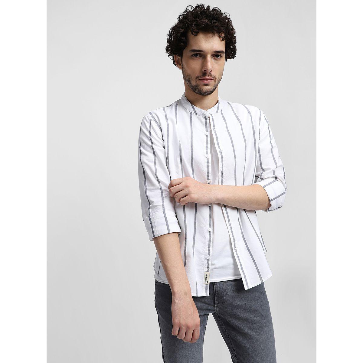 Dennis Lingo X Styli Striped Mandarin Collar Casual Shirt-men-clothing-shirts-image-1