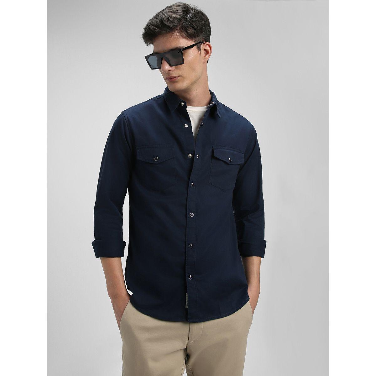 قميص سادة بقصة عادية-men-clothing-shirts-image-1