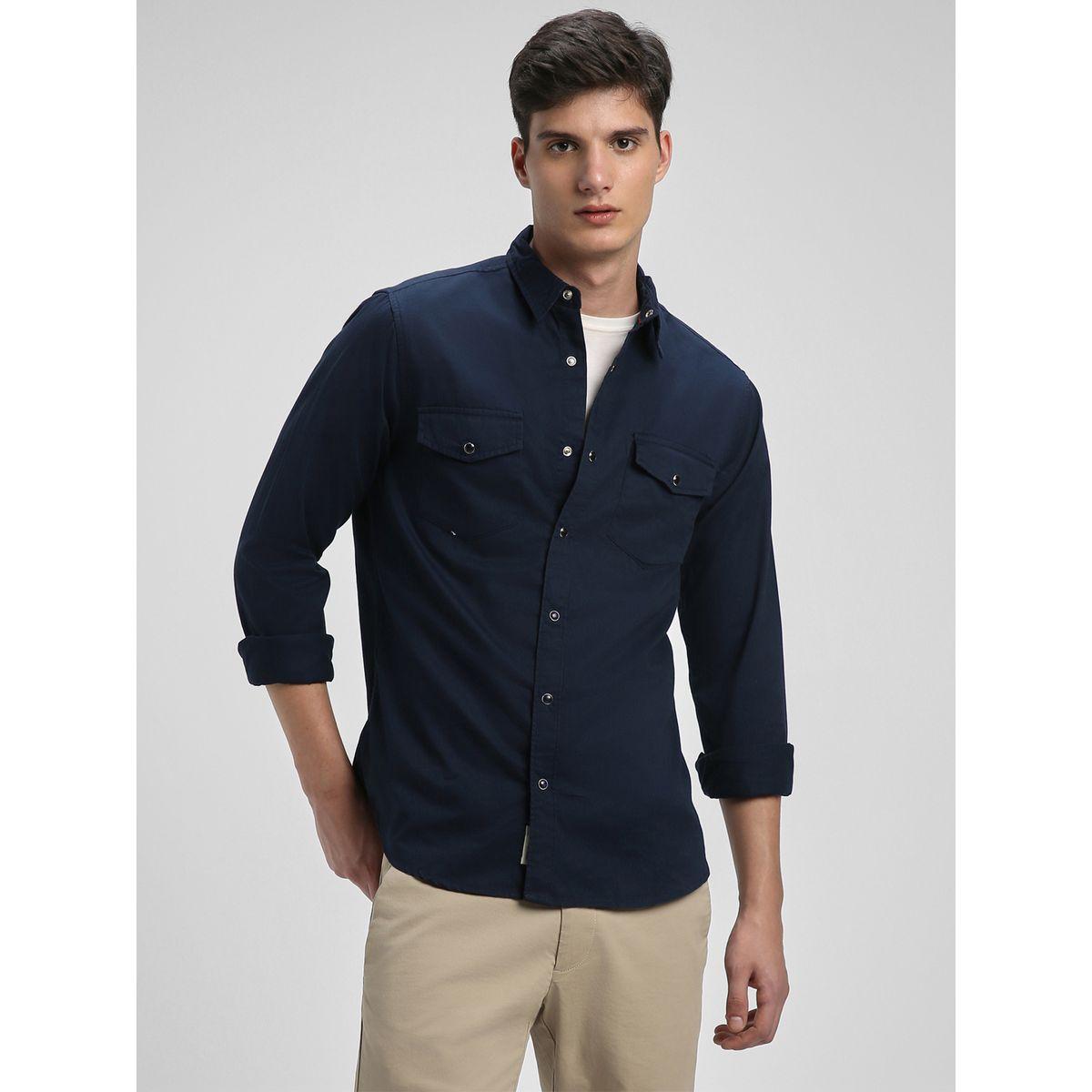 Dennis Lingo Solid Regular Fit Casual Shirt-men-clothing-shirts-image-2