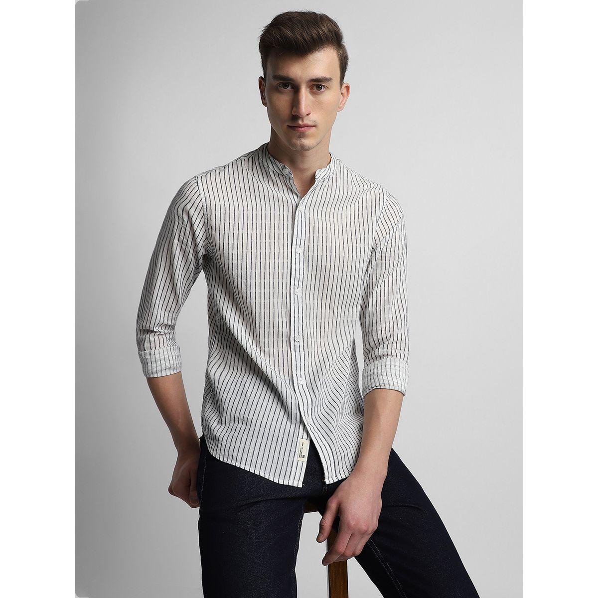 قميص مخطط بأزرار غلق دينيس لينجو × ستايلي-men-clothing-shirts-image-1