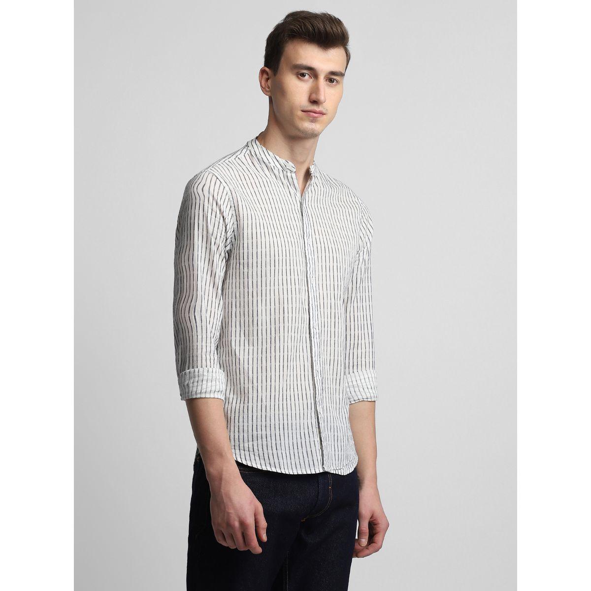 قميص مخطط بأزرار غلق دينيس لينجو × ستايلي-men-clothing-shirts-image-2