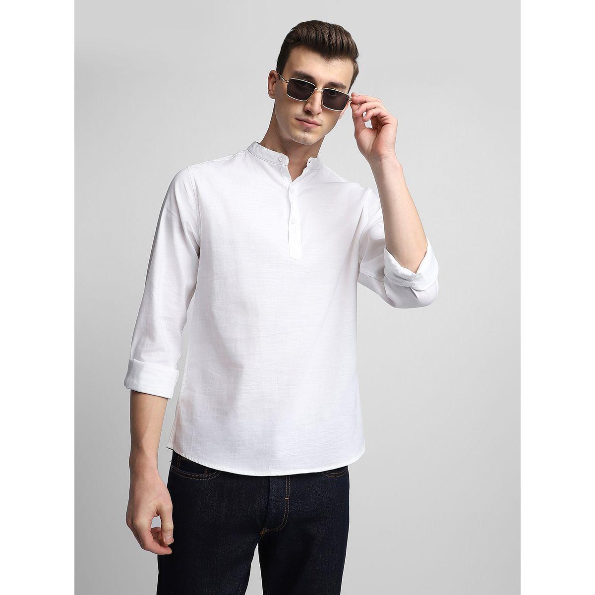 Dennis Lingo X Styli Solid Mandarin Collar Casual Shirt-men-clothing-shirts-image-1