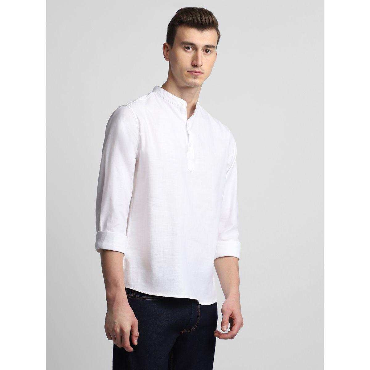 Dennis Lingo X Styli Solid Mandarin Collar Casual Shirt-men-clothing-shirts-image-2