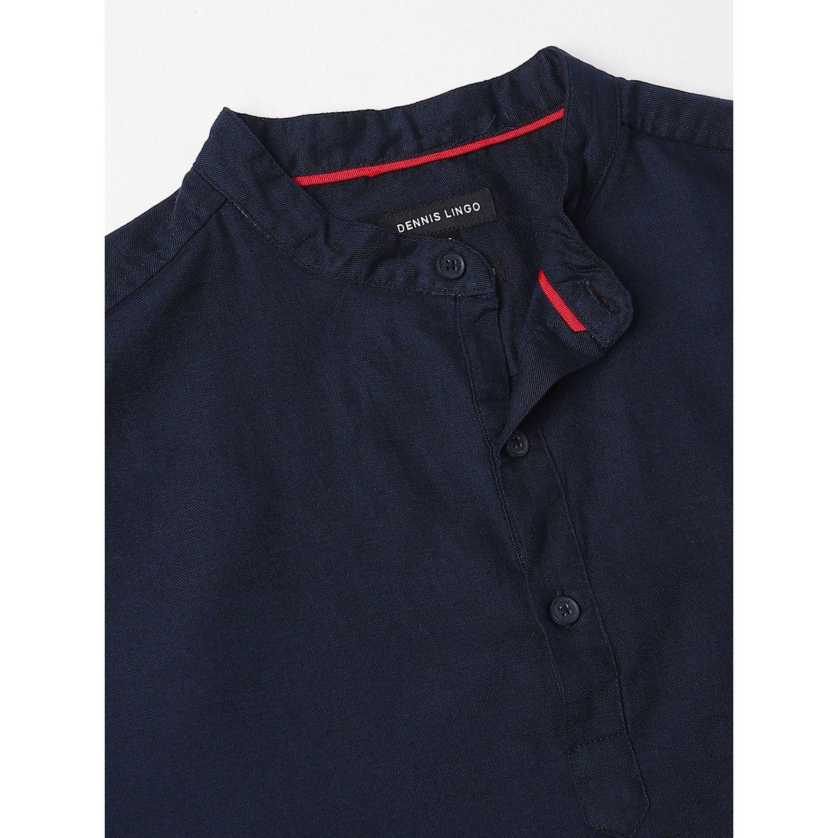 Dennis Lingo X Styli Solid Mandarin Collar Casual Shirt-men-clothing-shirts-image-4