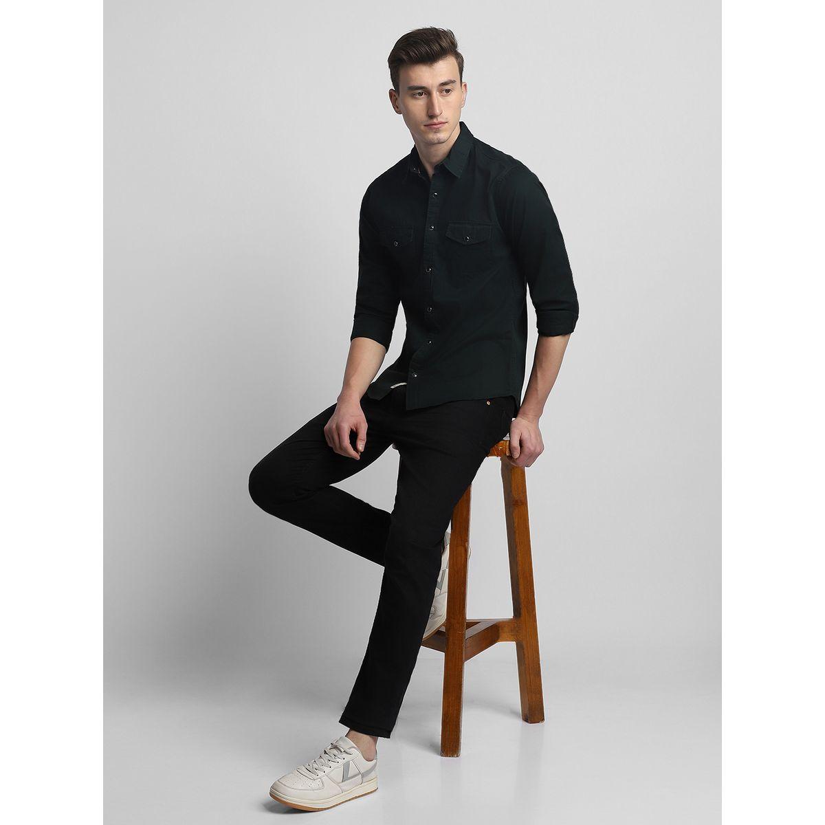 Dennis Lingo X Styli Solid Mandarin Collar Casual Shirt-men-clothing-shirts-image-5