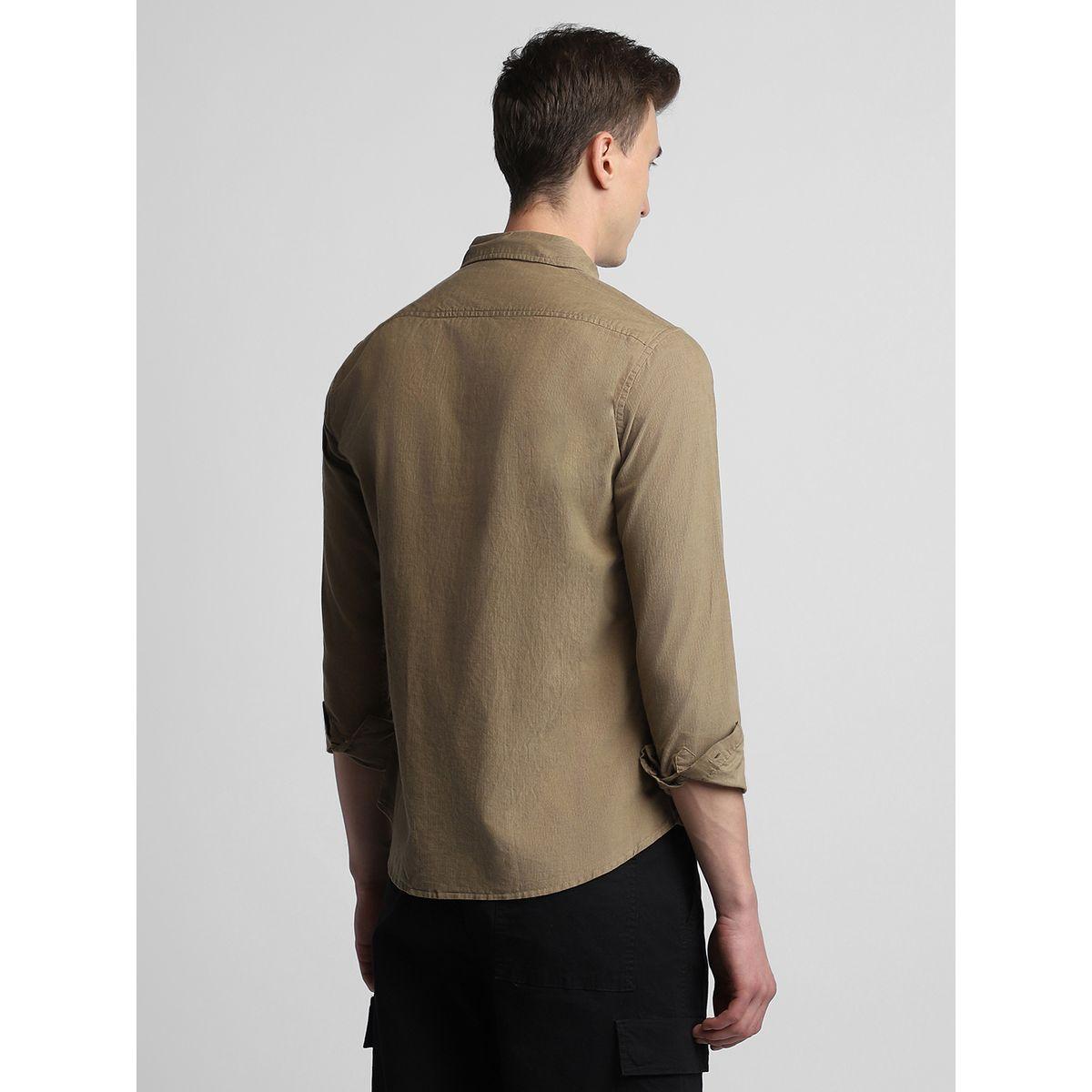 قميص كاجوال بتفاصيل جيب دينيس لينجو × ستايلي-men-clothing-shirts-image-2