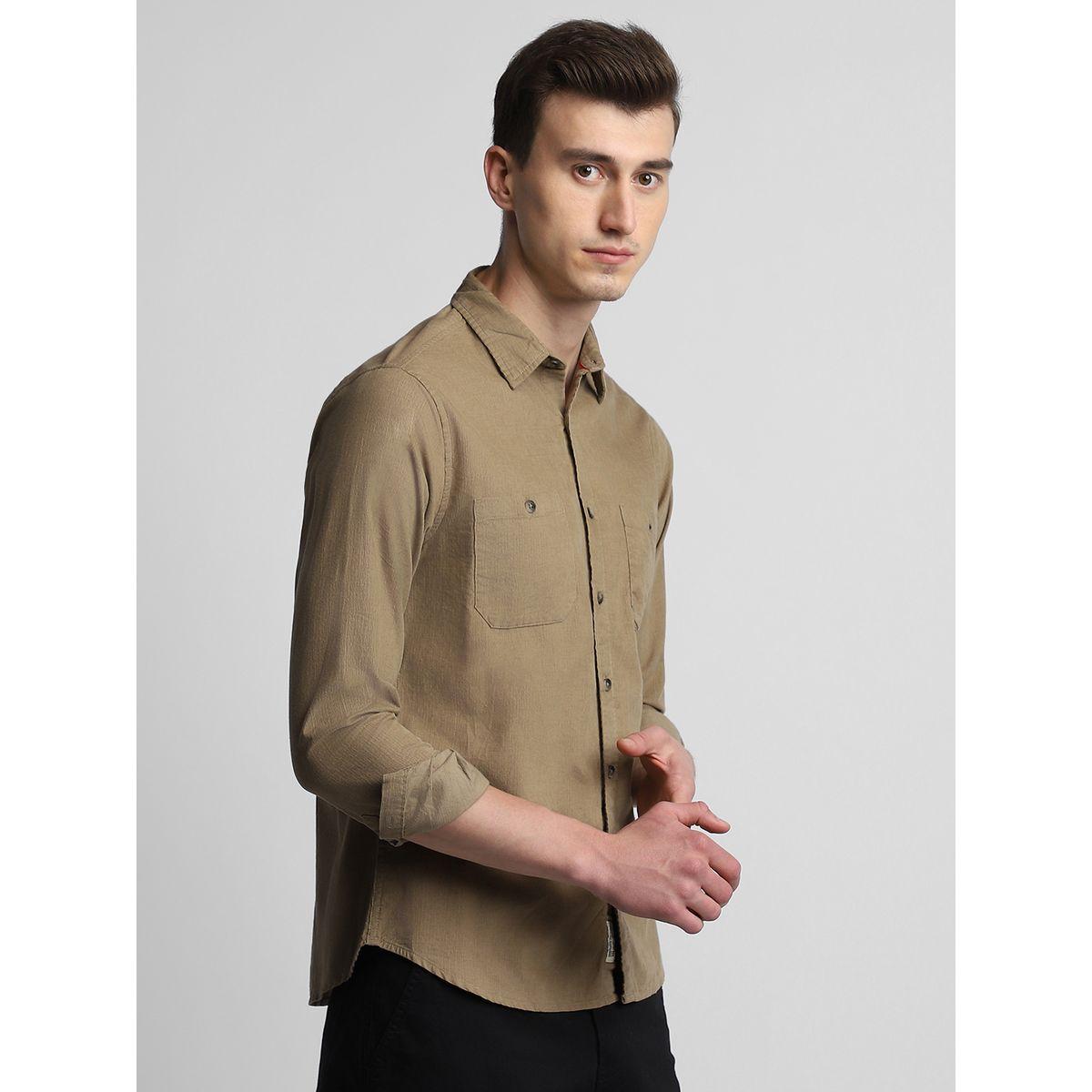 قميص كاجوال بتفاصيل جيب دينيس لينجو × ستايلي-men-clothing-shirts-image-3