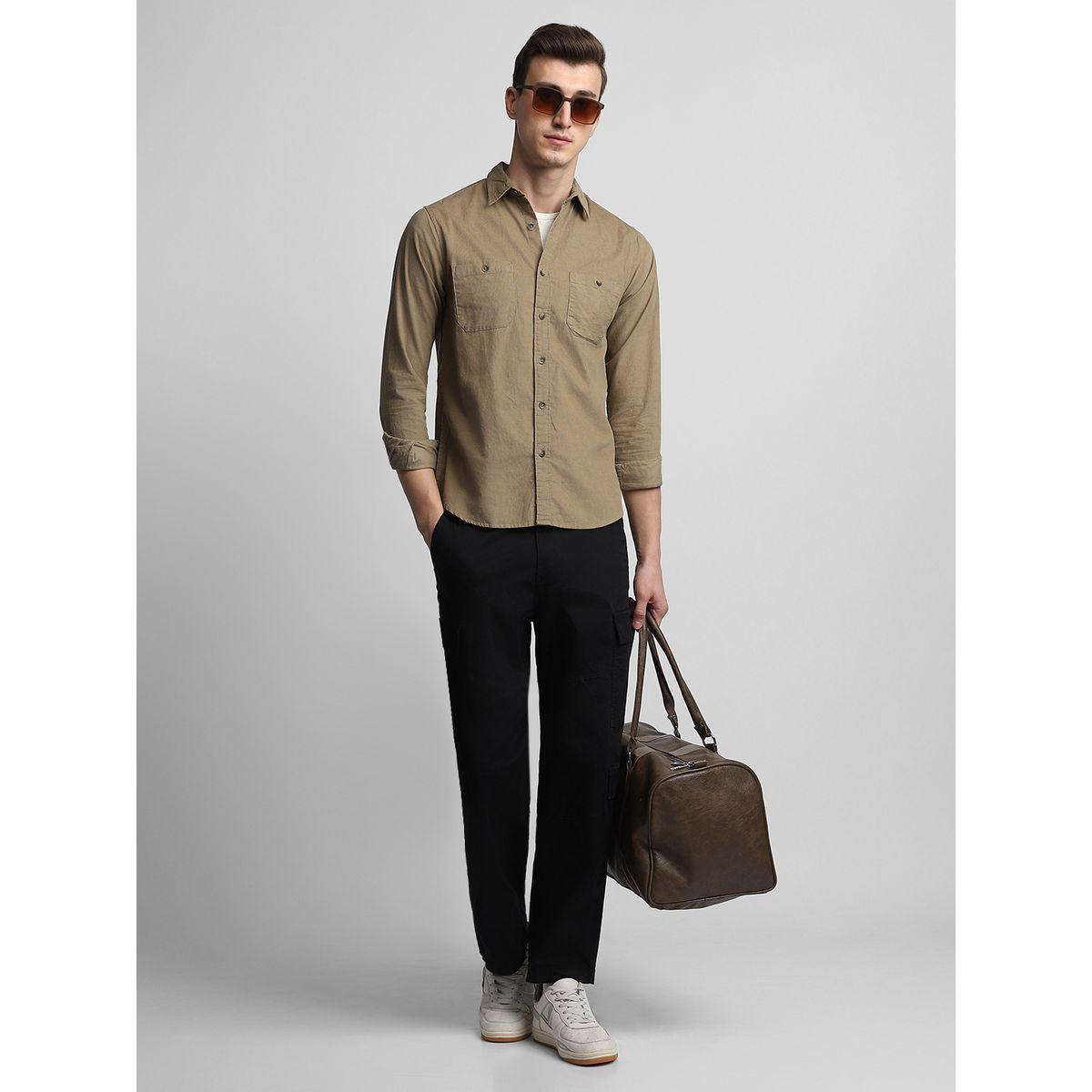 قميص كاجوال بتفاصيل جيب دينيس لينجو × ستايلي-men-clothing-shirts-image-5