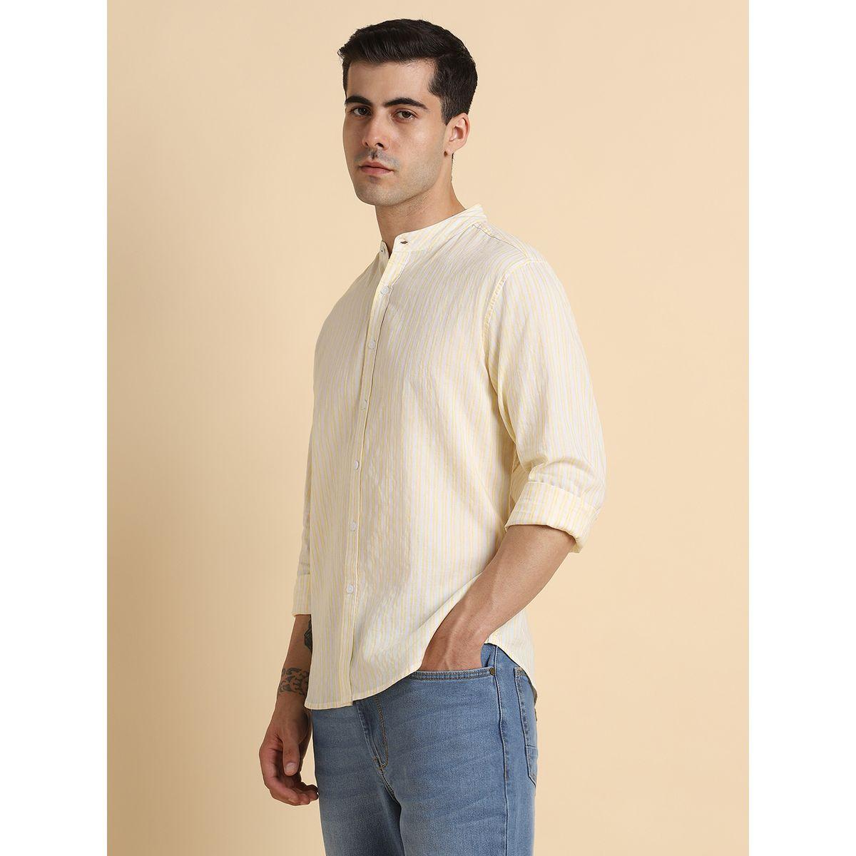 Dennis Lingo X Styli Striped Print Regular Fit Mandarin Collar Shirt-men-clothing-shirts-image-4