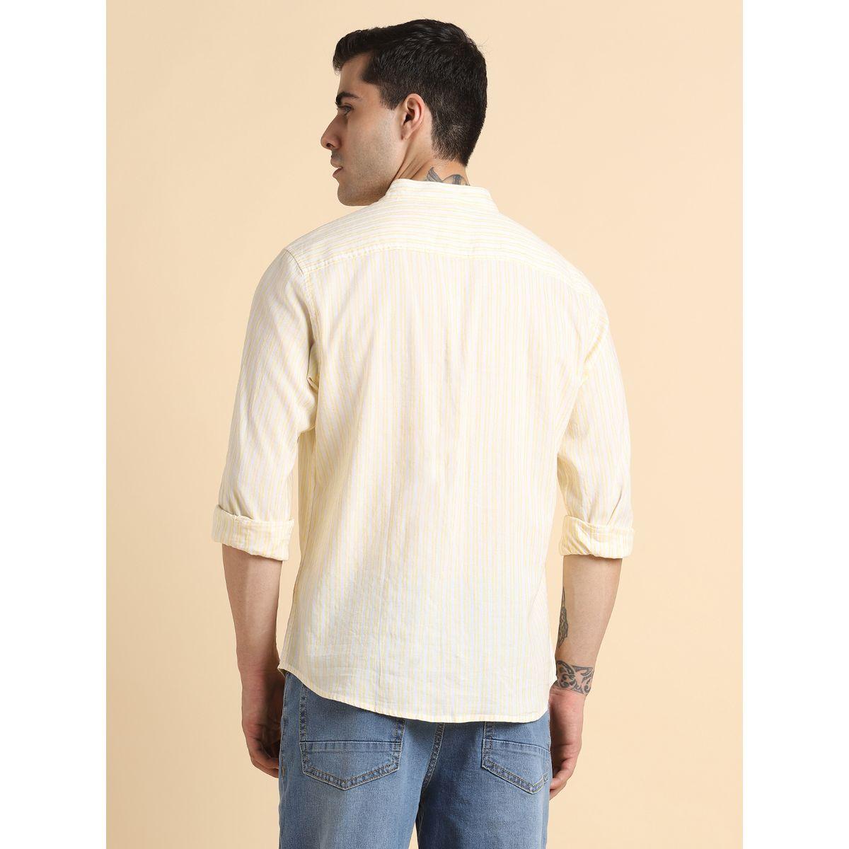 Dennis Lingo X Styli Striped Print Regular Fit Mandarin Collar Shirt-men-clothing-shirts-image-5
