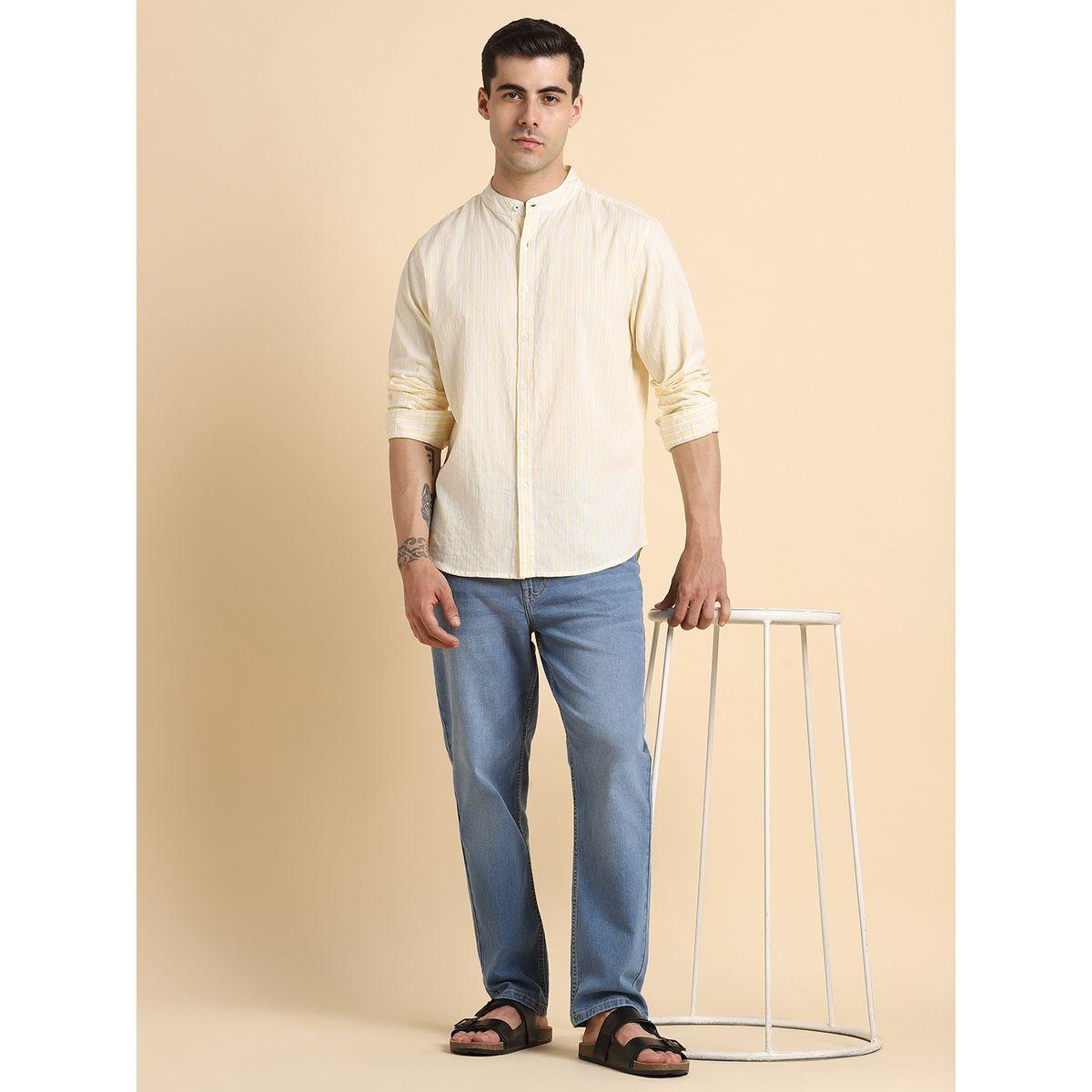 Dennis Lingo X Styli Striped Print Regular Fit Mandarin Collar Shirt-men-clothing-shirts-image-6