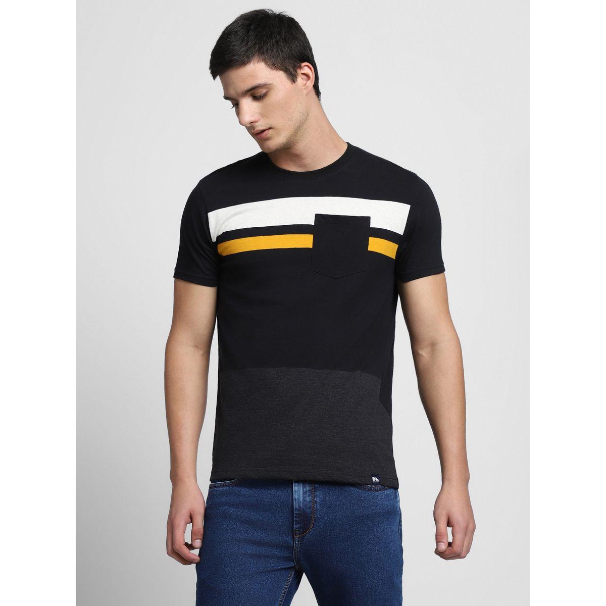 تيشيرت كاجوال بتداخلات مخططة دينيس لينجو × ستايلي-men-clothing-tshirtsandpolos-tshirts-image-2