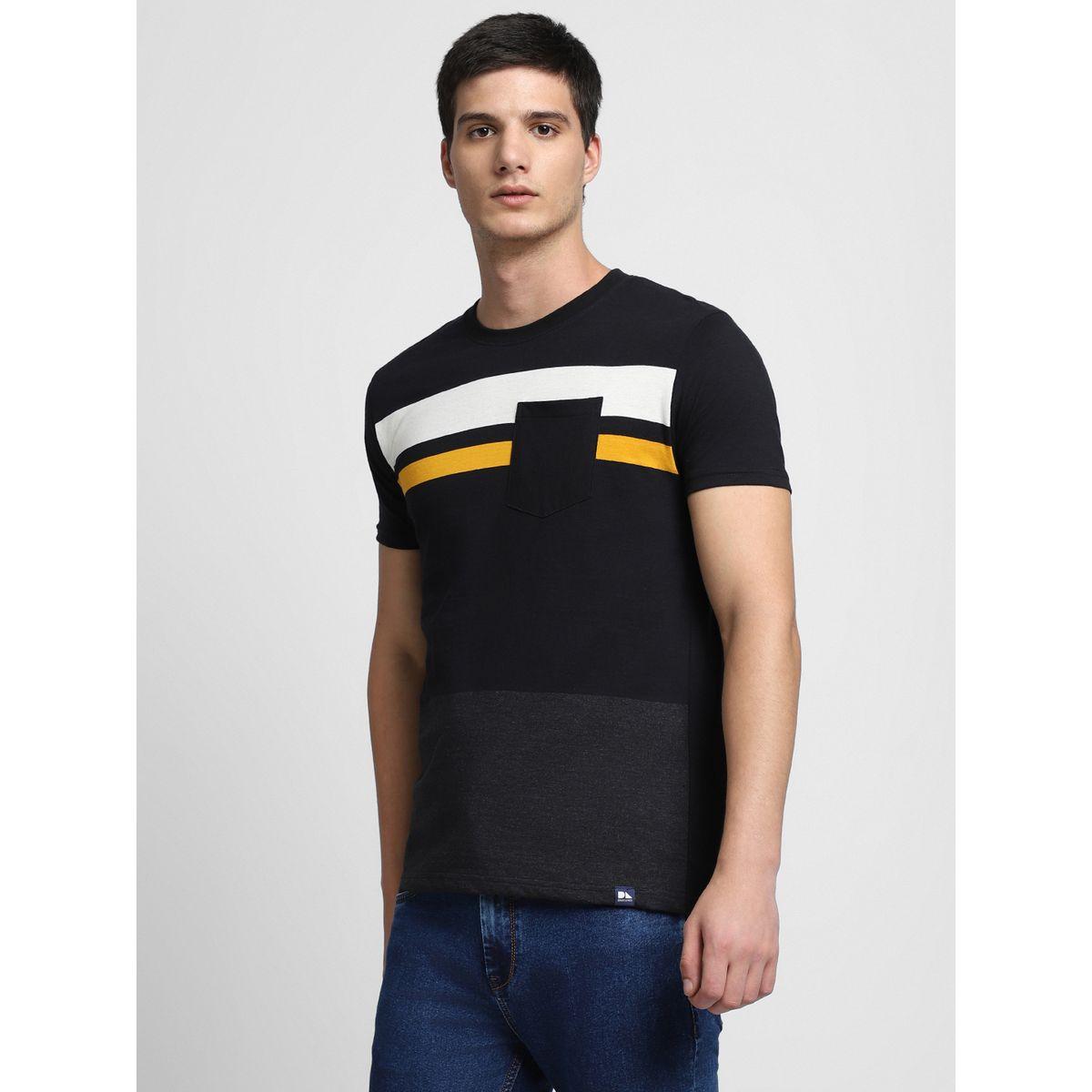 تيشيرت كاجوال بتداخلات مخططة دينيس لينجو × ستايلي-men-clothing-tshirtsandpolos-tshirts-image-4