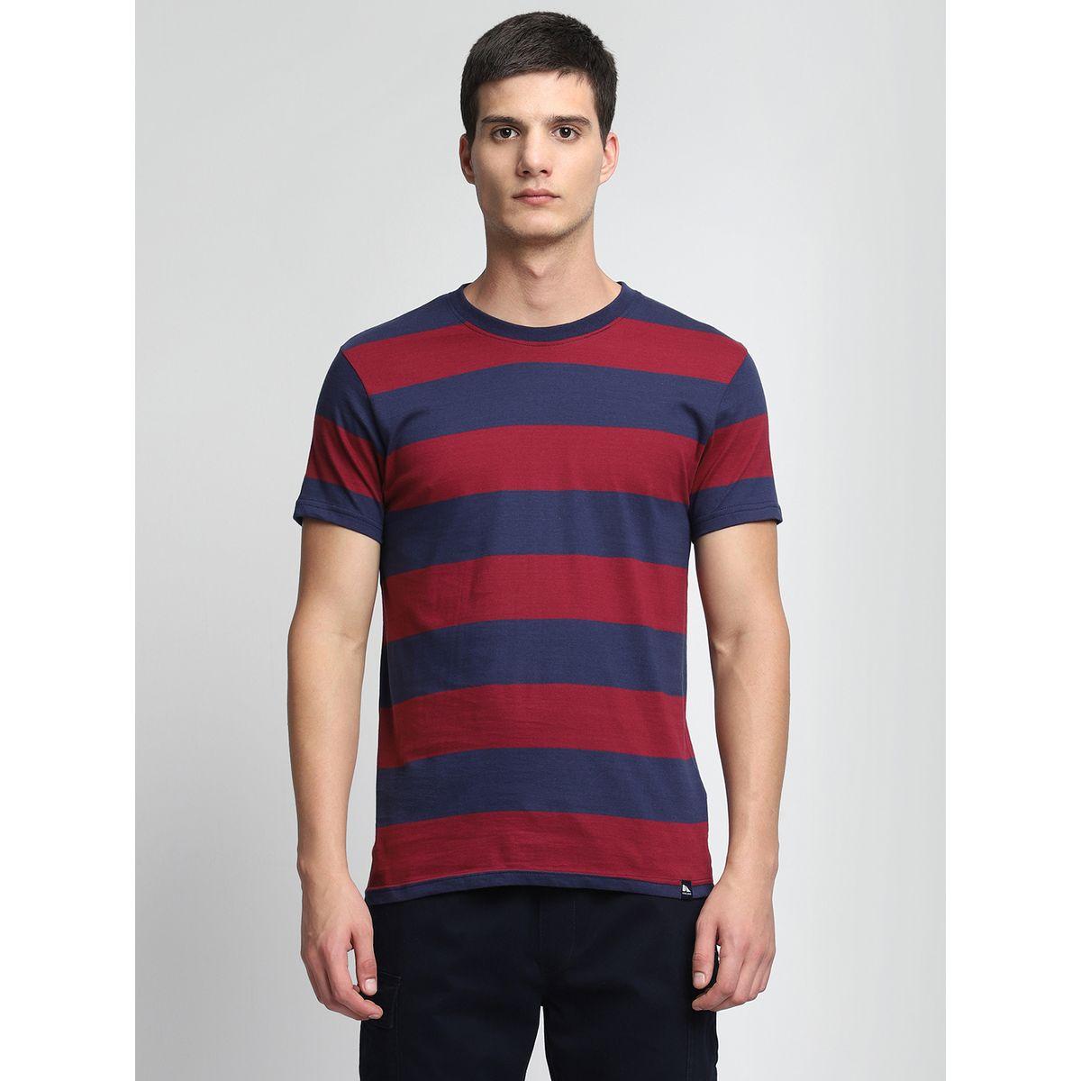 Dennis Lingo Regular Fit Striped Print T-Shirts-men-clothing-tshirtsandpolos-tshirts-image-2