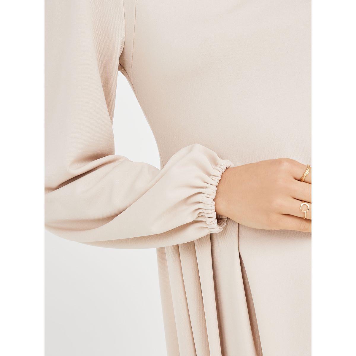 Styli Square Neck A-Line Midi Dress with Pleats-women-clothing-dresses-image-3