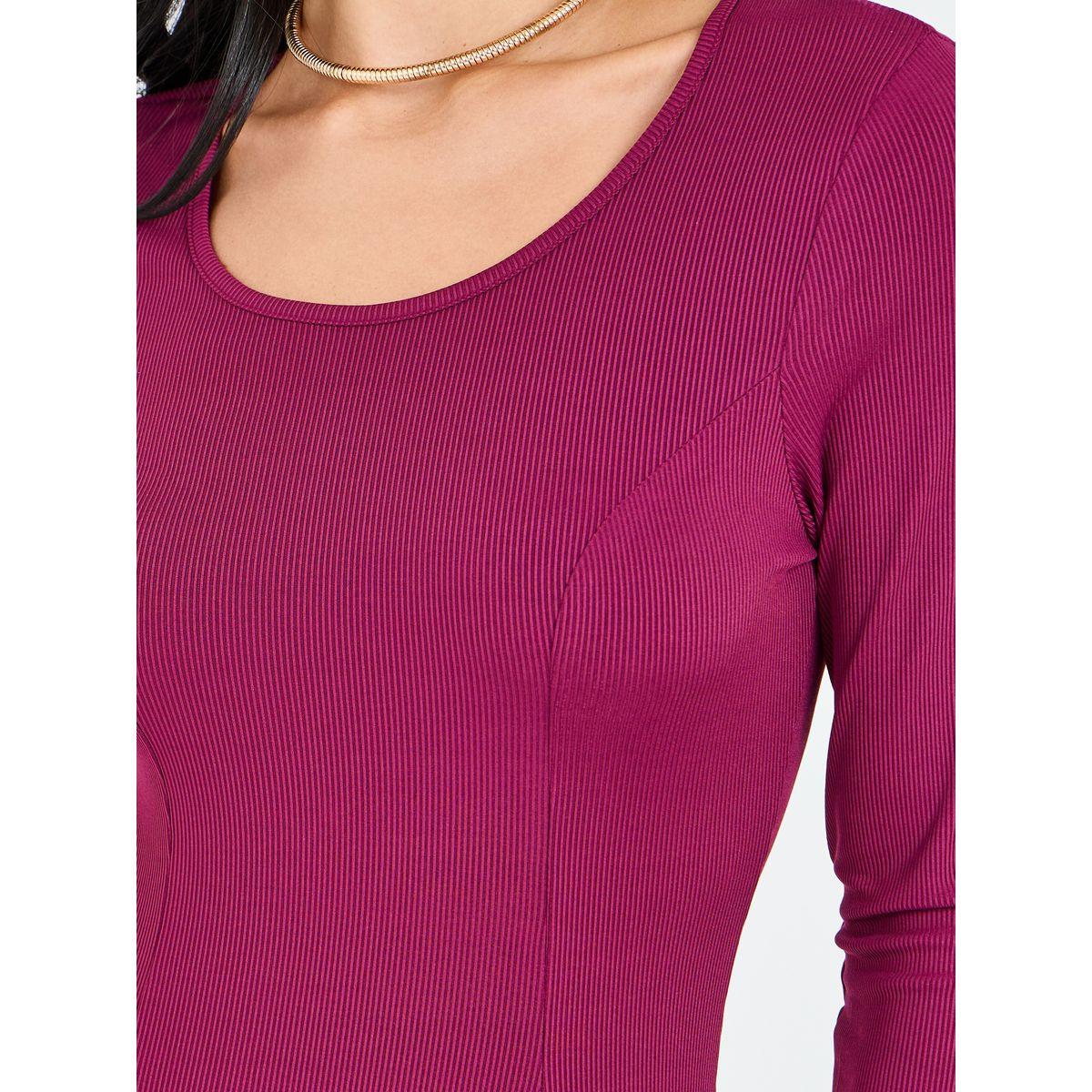 فستان ميدي سادة بياقة دائرية-women-clothing-dresses-image-3