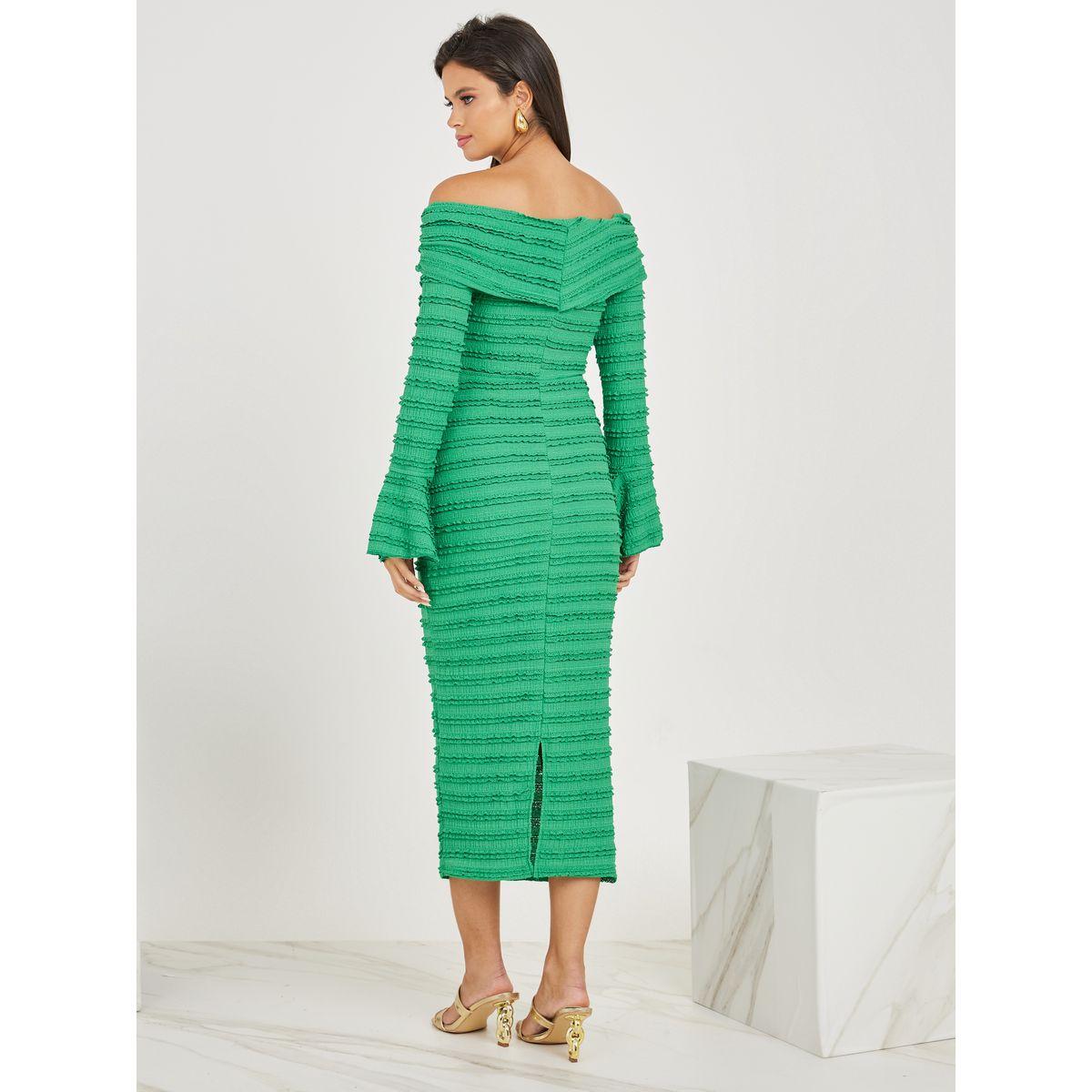 Styli Ruffled Lace Insert Off Shoulder Neck Midi Dress-women-clothing-dresses-image-4