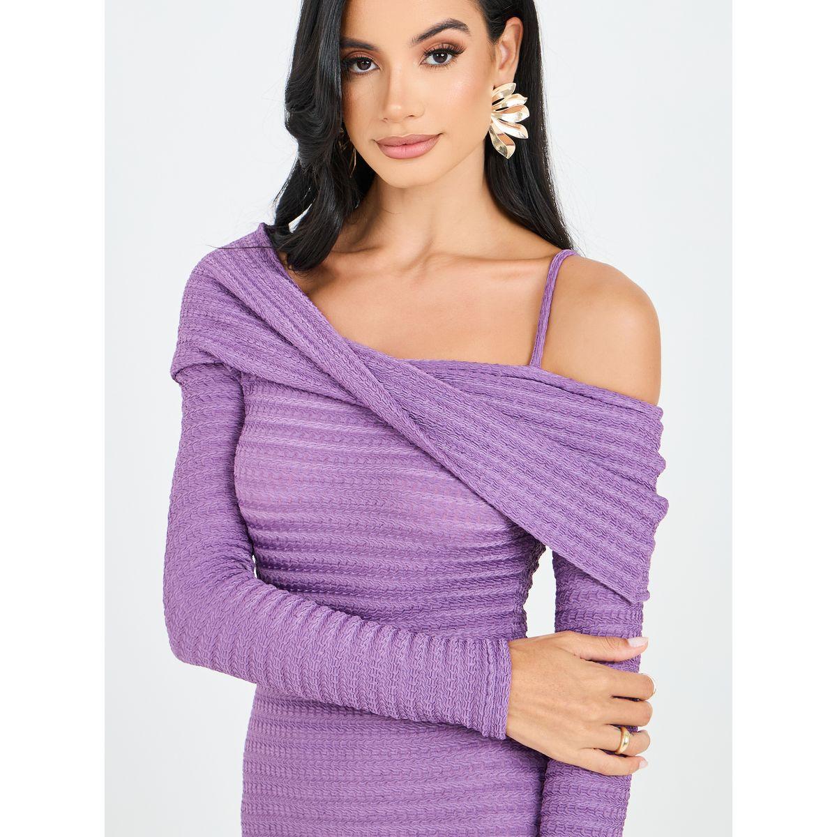 فستان طويل بياقة غير متماثلة الطول-women-clothing-dresses-image-3