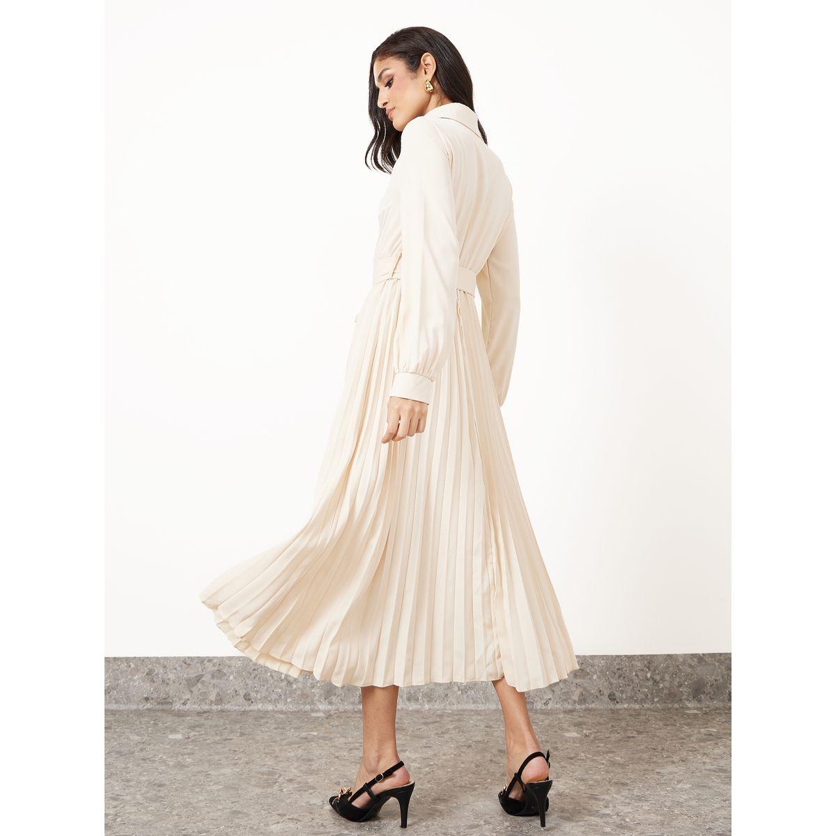 Styli Pleated Hem Belted A-Line Maxi Dress-women-clothing-dresses-image-4
