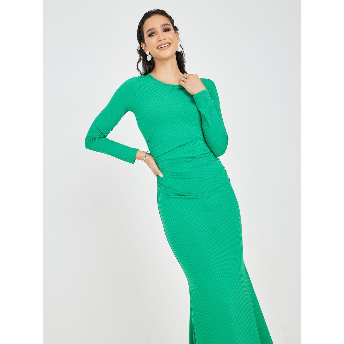 فستان طويل بحافة بنمط حورية البحر-women-clothing-dresses-image-2