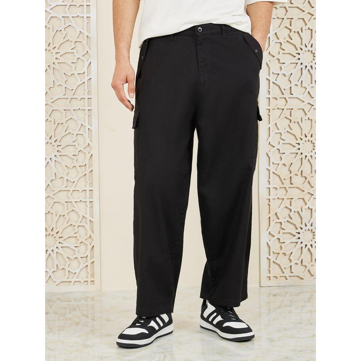Styli Cotton Slub Oversized Cargo Pants-men-clothing-bottoms-trousersandchinos-trousers-image-1