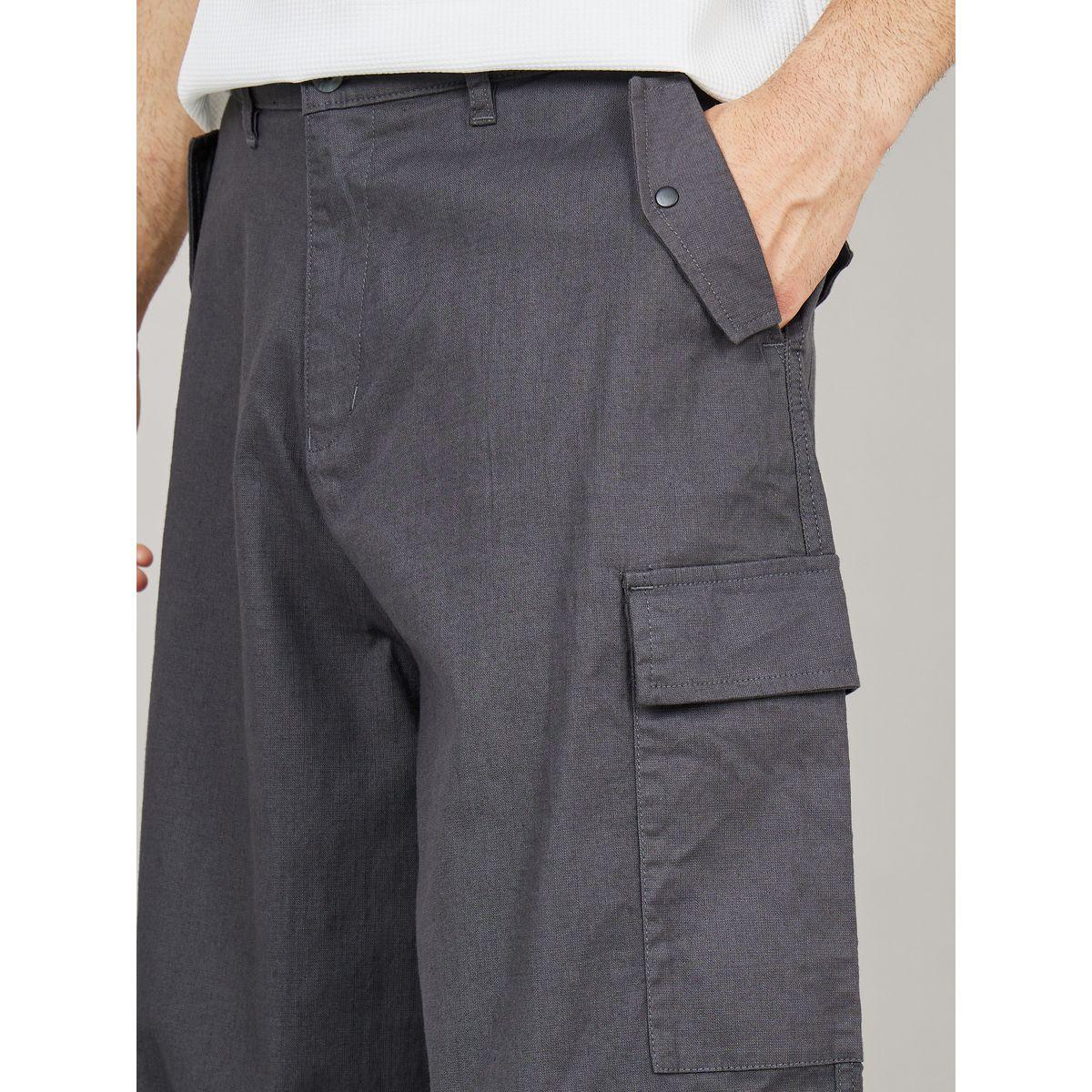 Styli Cotton Slub Oversized Cargo Pants-men-clothing-bottoms-trousersandchinos-trousers-image-3