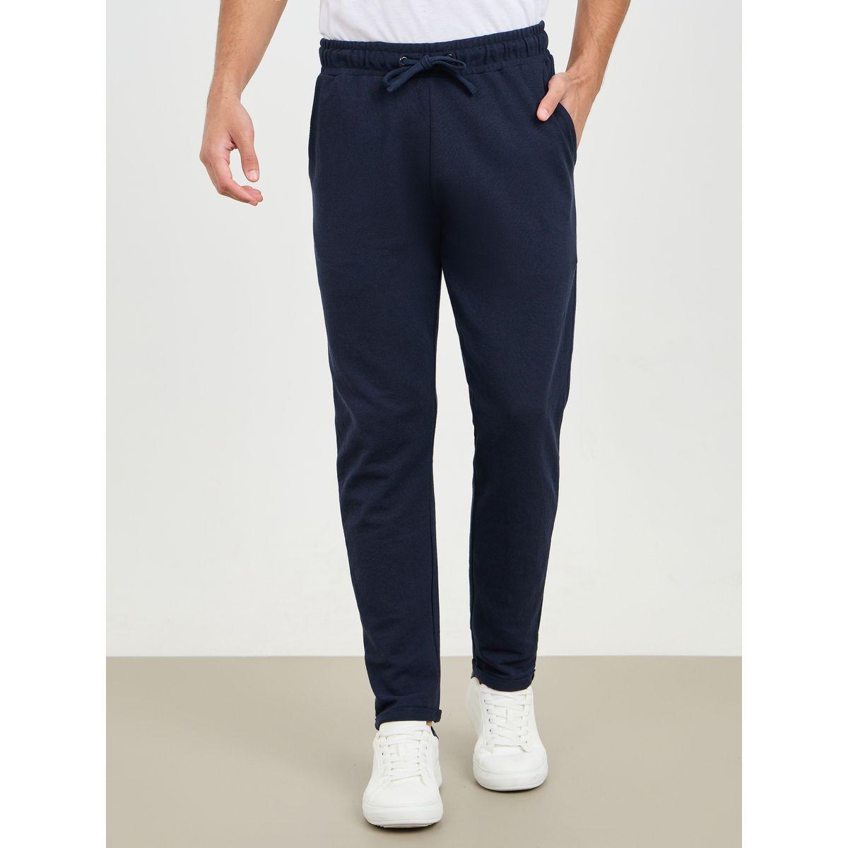 Styli Slim Fit Pique Knit Pants with Roll Up Hem-men-clothing-bottoms-trousersandchinos-trousers-image-1