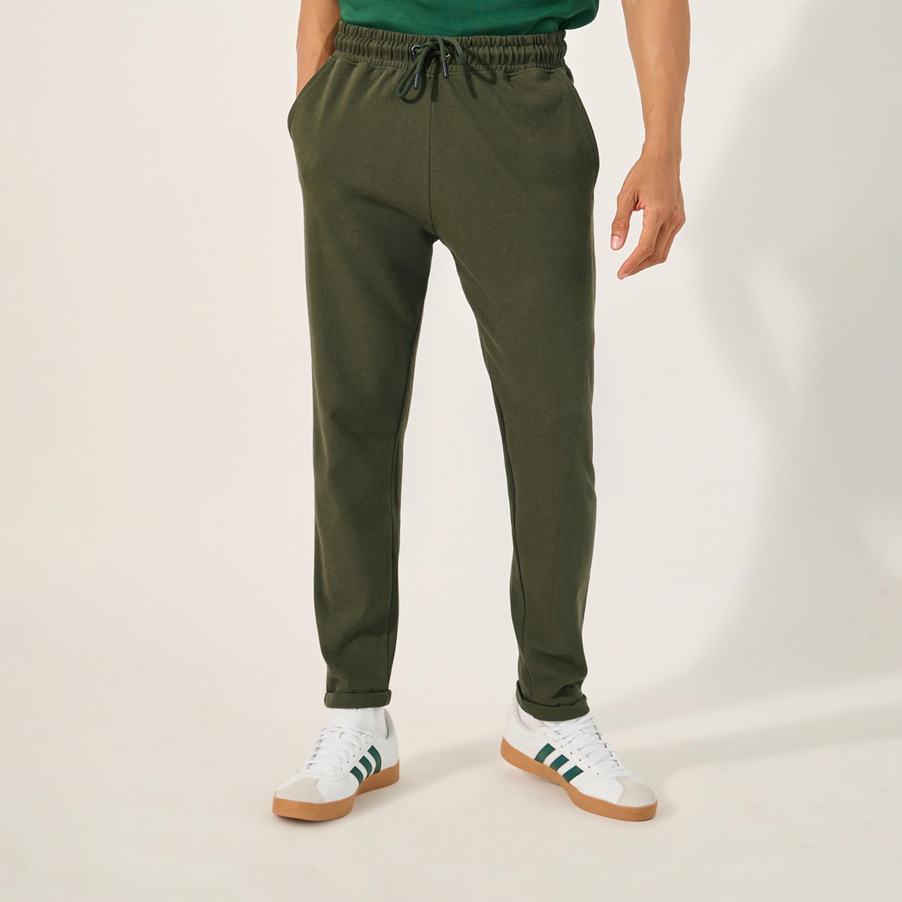 Styli Mid Rise Slim Fit Joggers with Drawstring-men-clothing-bottoms-joggers-image-1