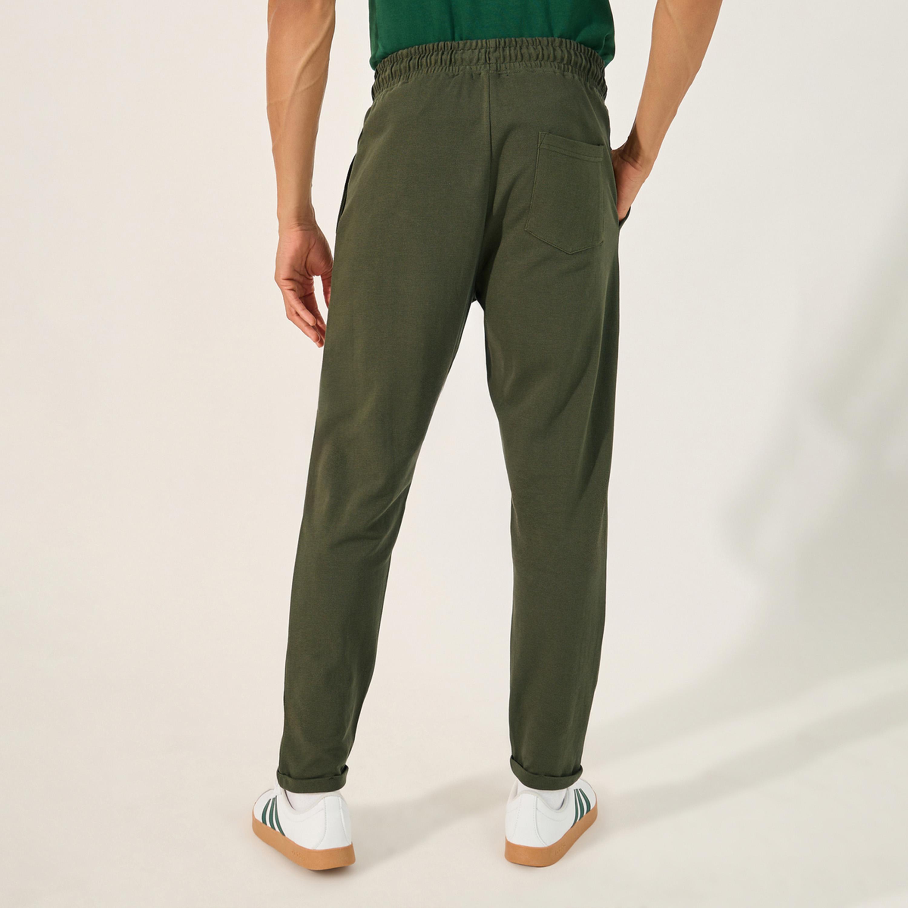 ستايلي-  بنطال رياضي متوسط ​​الارتفاع بقصة ضيقة مع رباط-men-clothing-bottoms-joggers-image-4