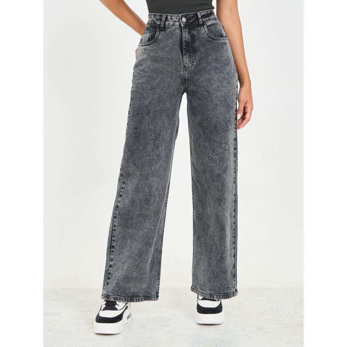 Styli Acid Wash Straight Fit High Rise Jeans-women-clothing-bottoms-jeans-image-1