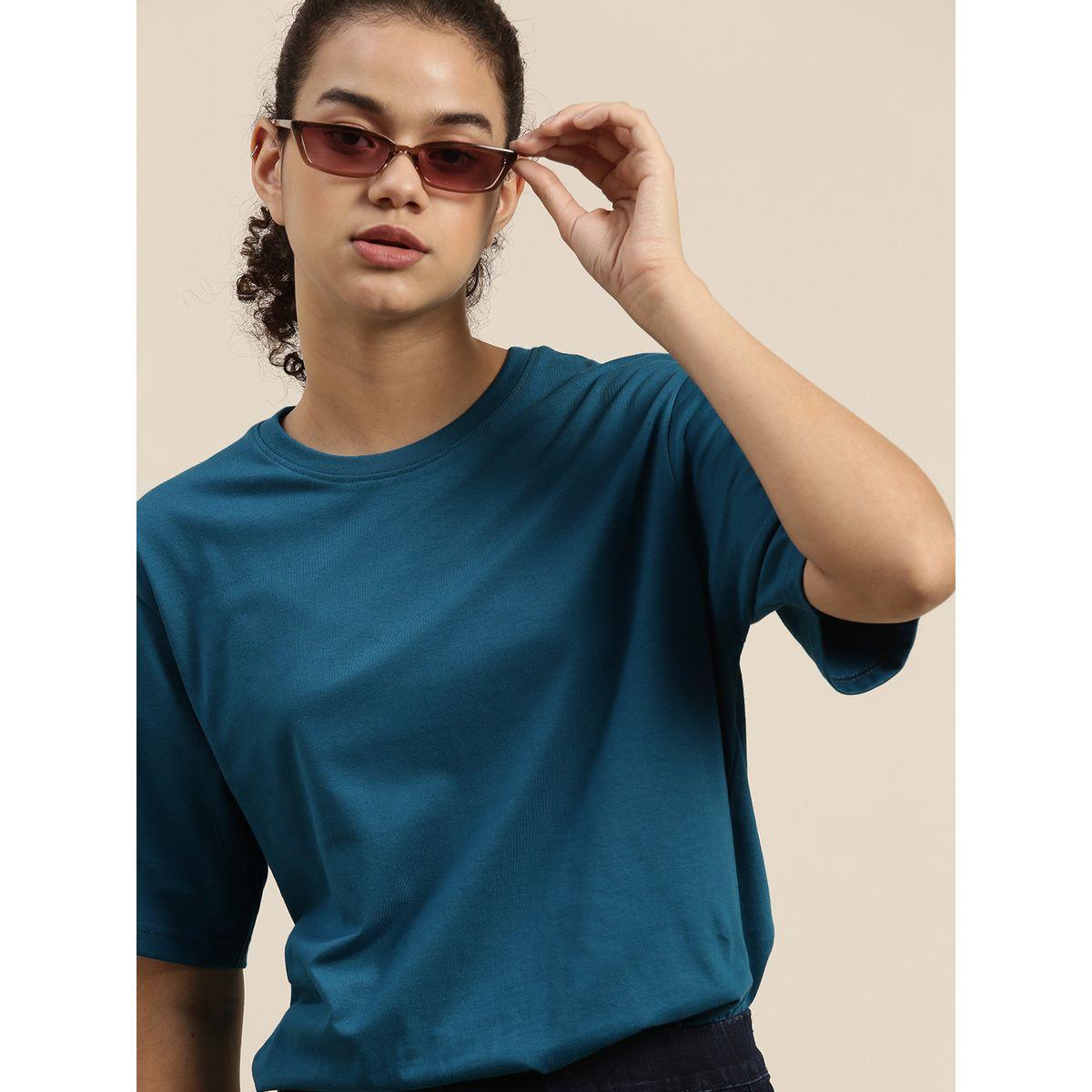 تيشيرت سادة بقصة واسعة ديلينجر × ستايلي-women-clothing-tshirts-image-5