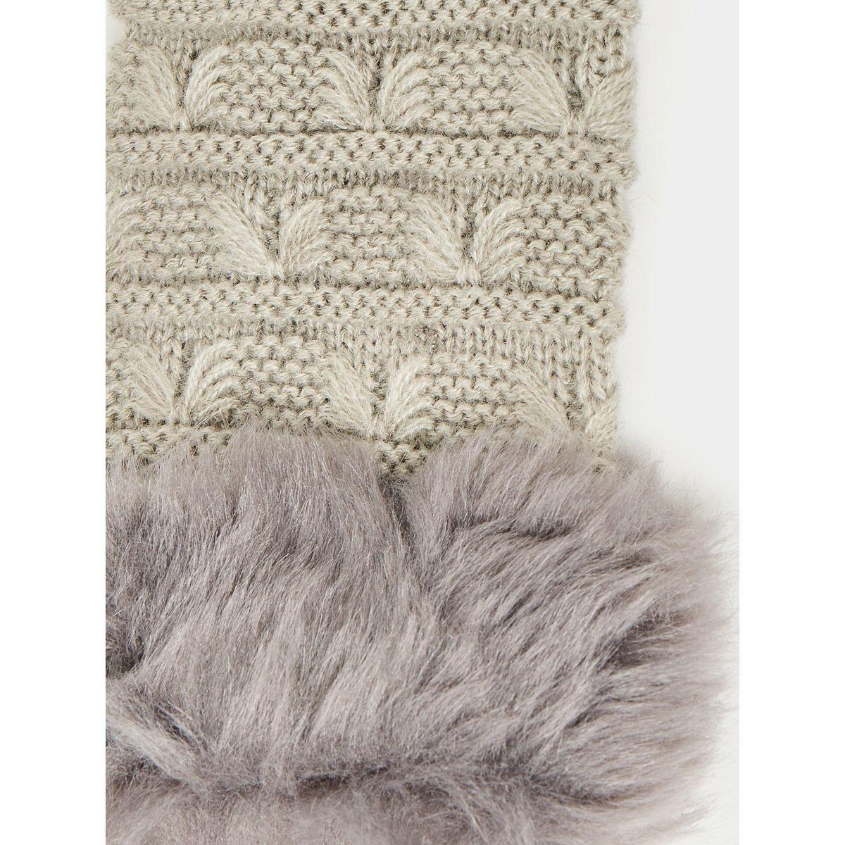 قفازات محبوكة مزينة بفرو صناعي-women-winterwear-gloves-image-3