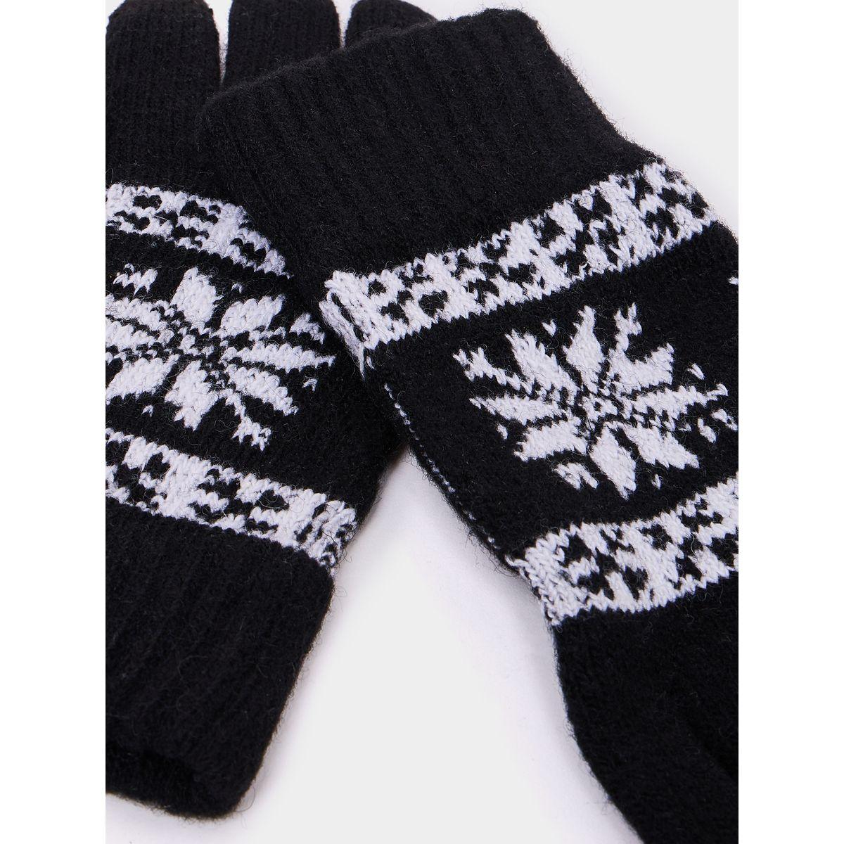 قفازات محبوكة بطبعة جرافيك-women-winterwear-gloves-image-3