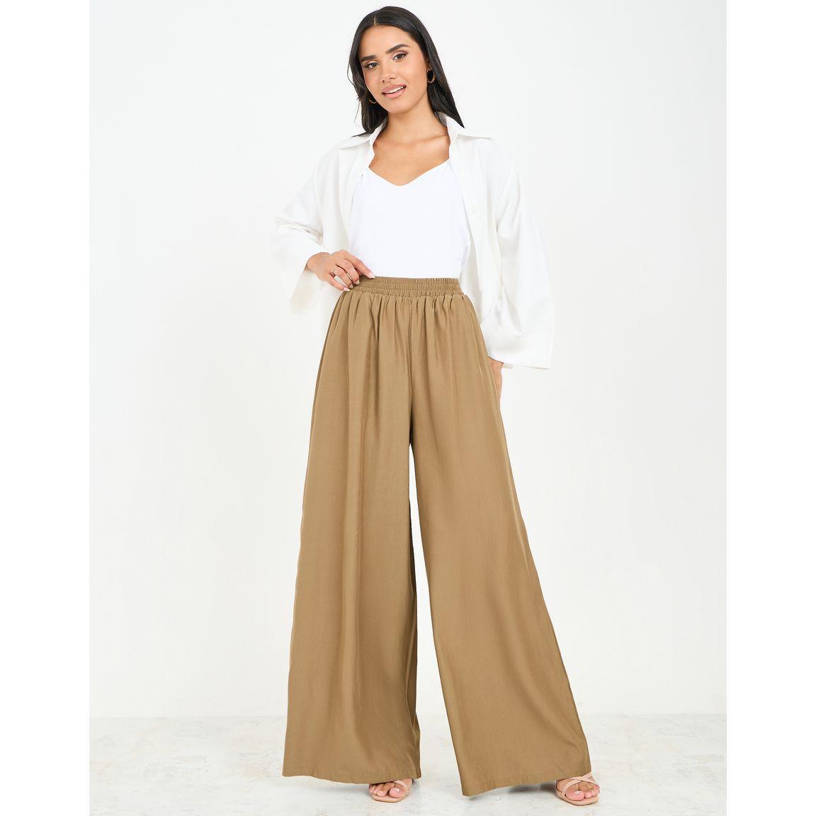 Styli Solid High Rise Wide Leg Pants-women-clothing-bottoms-trousers-image-2