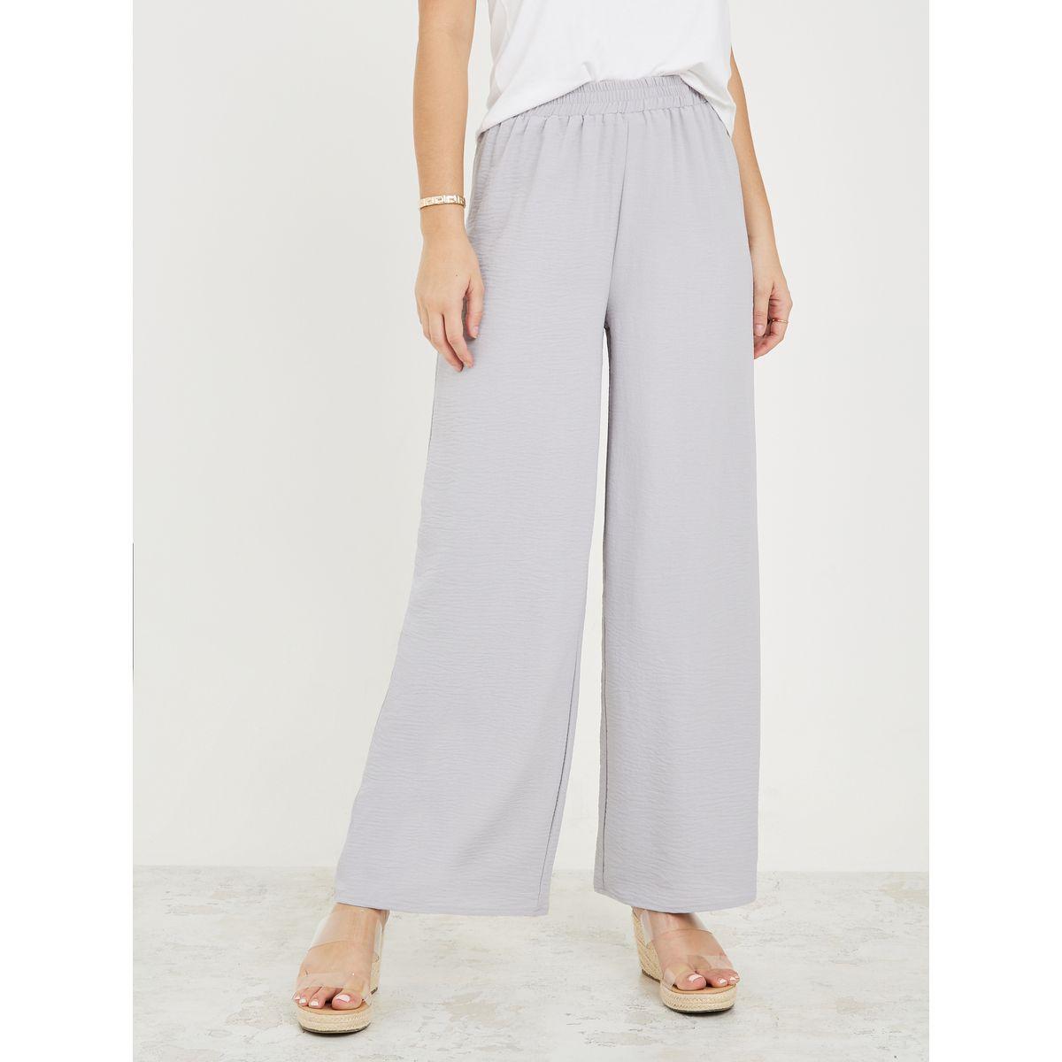 Styli Wide Leg Pants with Elasticated Waistband-women-clothing-bottoms-trousers-image-1