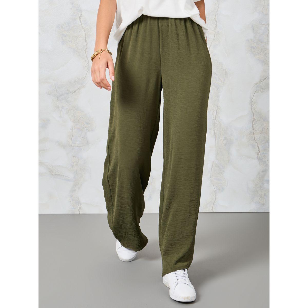 Styli Wide Leg Pants with Elasticated Waistband-women-clothing-bottoms-trousers-image-1