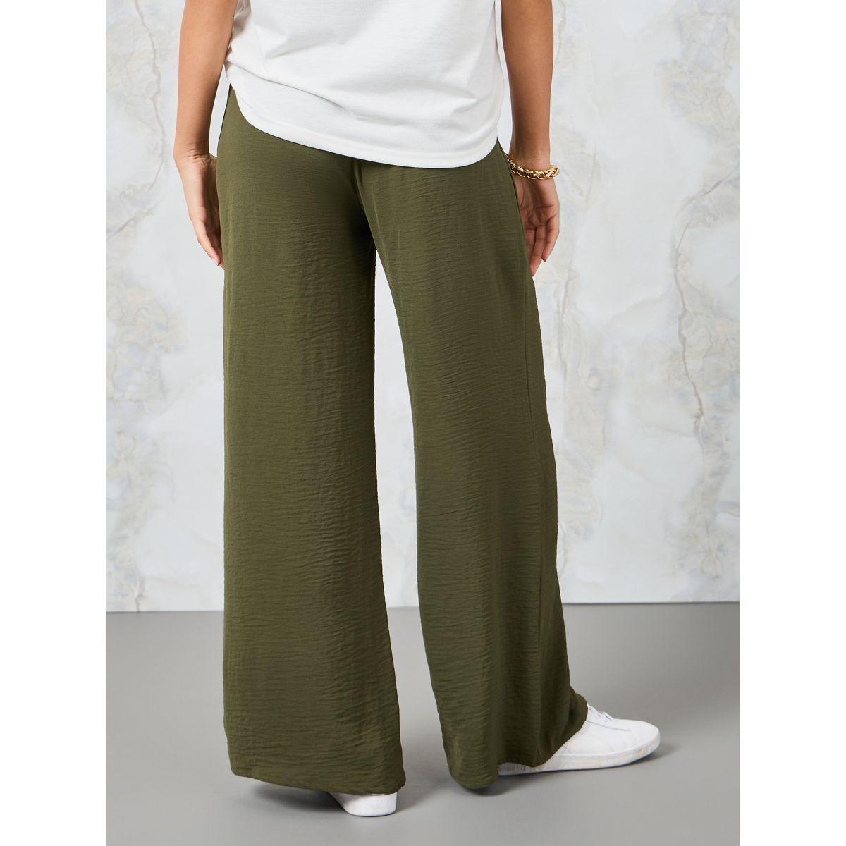 بنطال واسع الأرجل بخصر مطاطي-women-clothing-bottoms-trousers-image-4