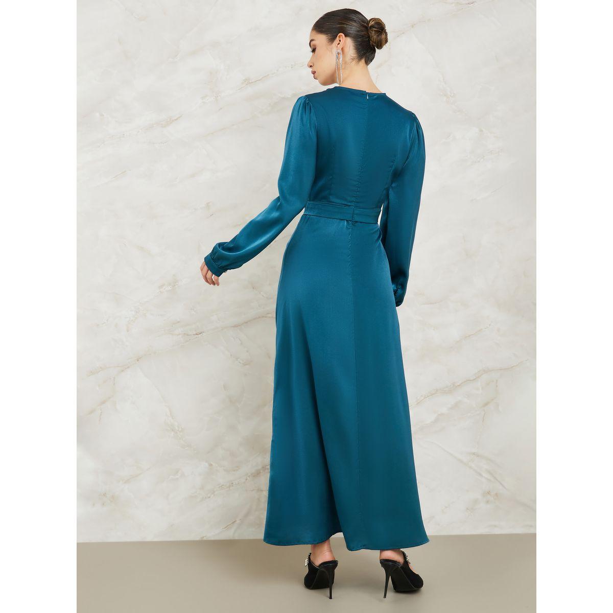Styli Embellished Buckle Detail A-Line Maxi Dress-women-clothing-dresses-image-4