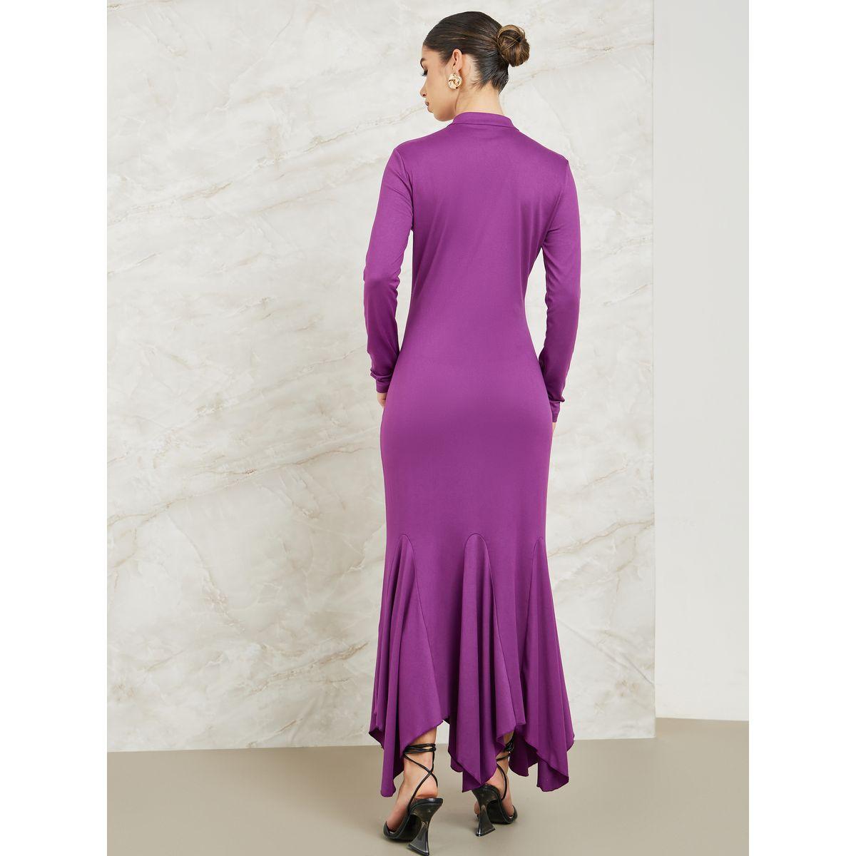 Styli Asymmetric Hem Buttoned Sheath Maxi Dress-women-clothing-dresses-image-4