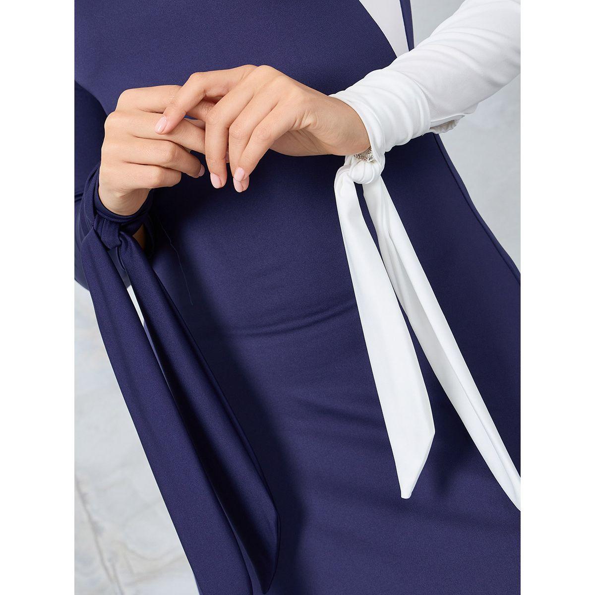 Styli Colorblock Tie Cuff A-Line Maxi Dress-women-clothing-dresses-image-3