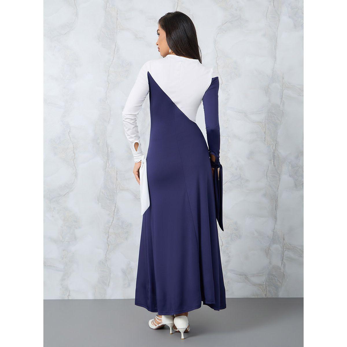 Styli Colorblock Tie Cuff A-Line Maxi Dress-women-clothing-dresses-image-4